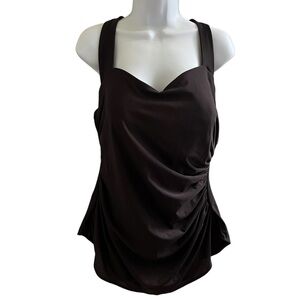 Lands end brown strappy back one piece swimsuit 18W